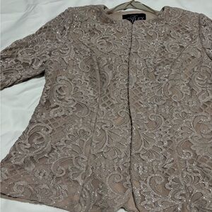 Alex Evenings Lace Jacket in Beige